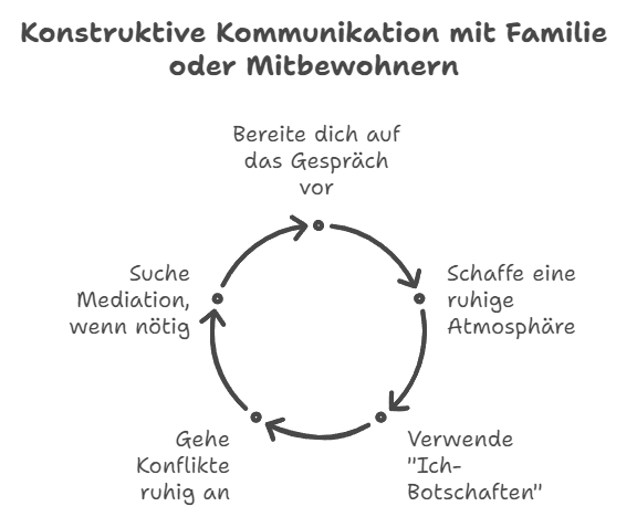 Konstruktive Kommunikation mit Familie oder Mitbewohnern