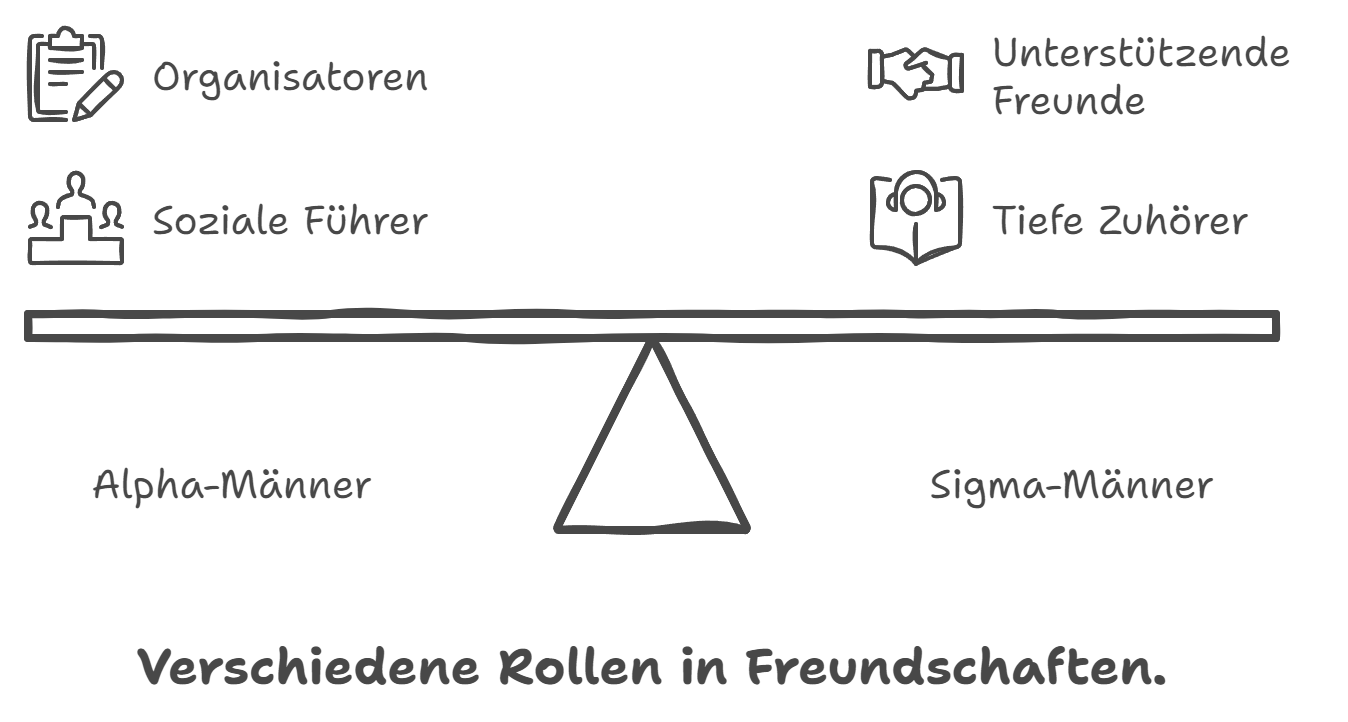 Sigma-Mann vs. Alpha-Mann Vergleich Freundschaft